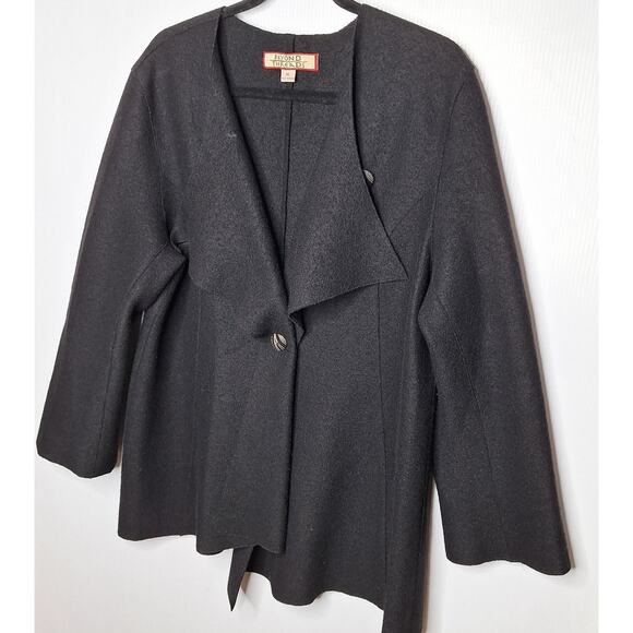 Beyond Threads Alpaca Wool Asymmetric Cardigan Jacket XL Lagenlook Waterfall - Picture 7 of 11